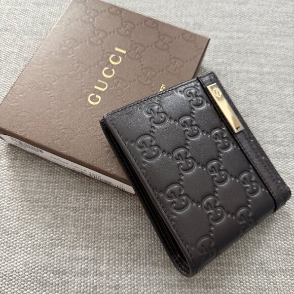 New Gucci Bifold Brown Guccissima Leather Wallet Bifold - Picture 5 of 8